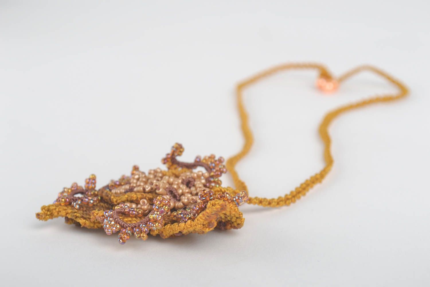 Handmade neck jewelry beautiful beaded pendant stylish flower accessory photo 2