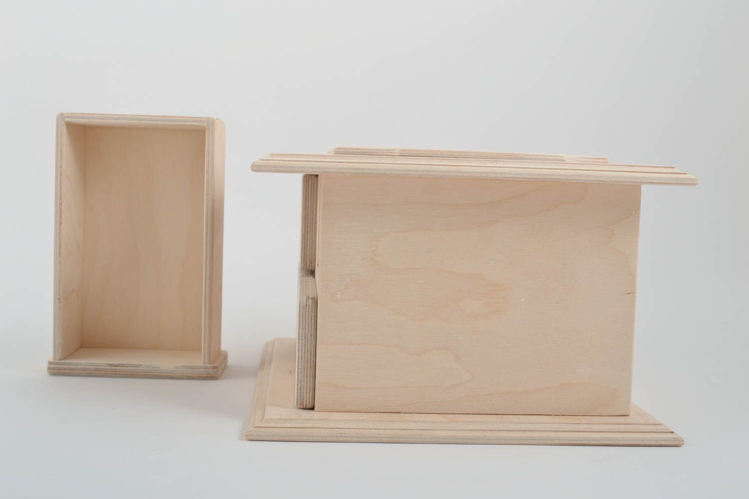 Boite avec tiroirs Commode miniature fait main bois à décorer Rangement maison photo 4