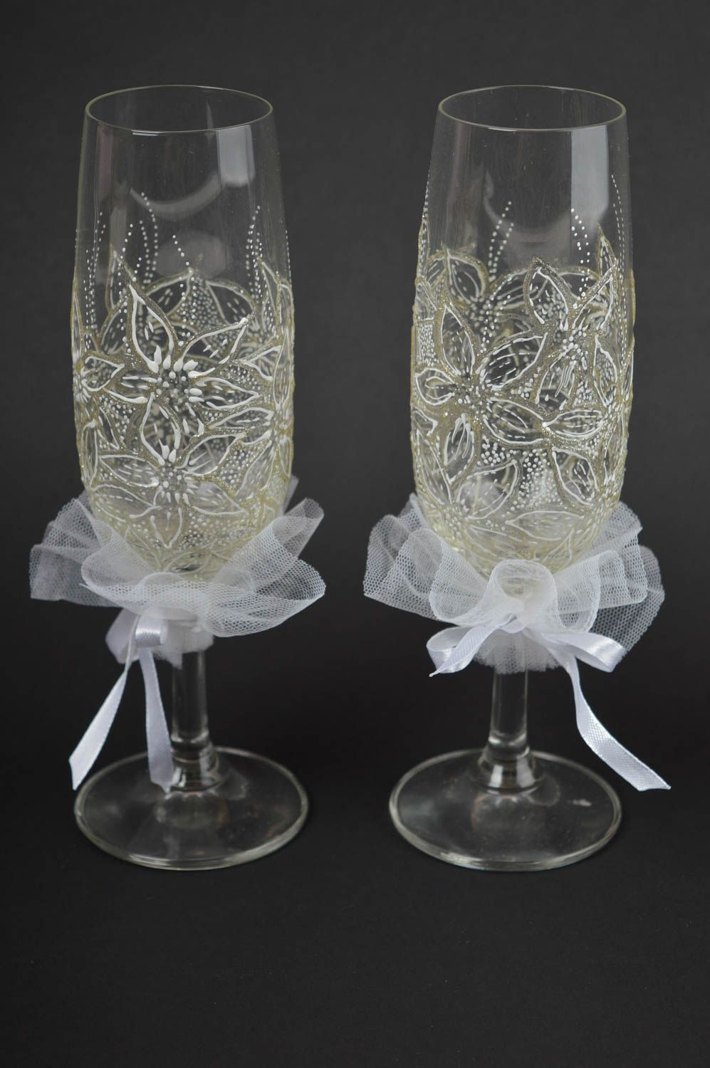 Бокалы ручной работы фужеры для шампанского бокалы из стекла красивая посуда фото 2