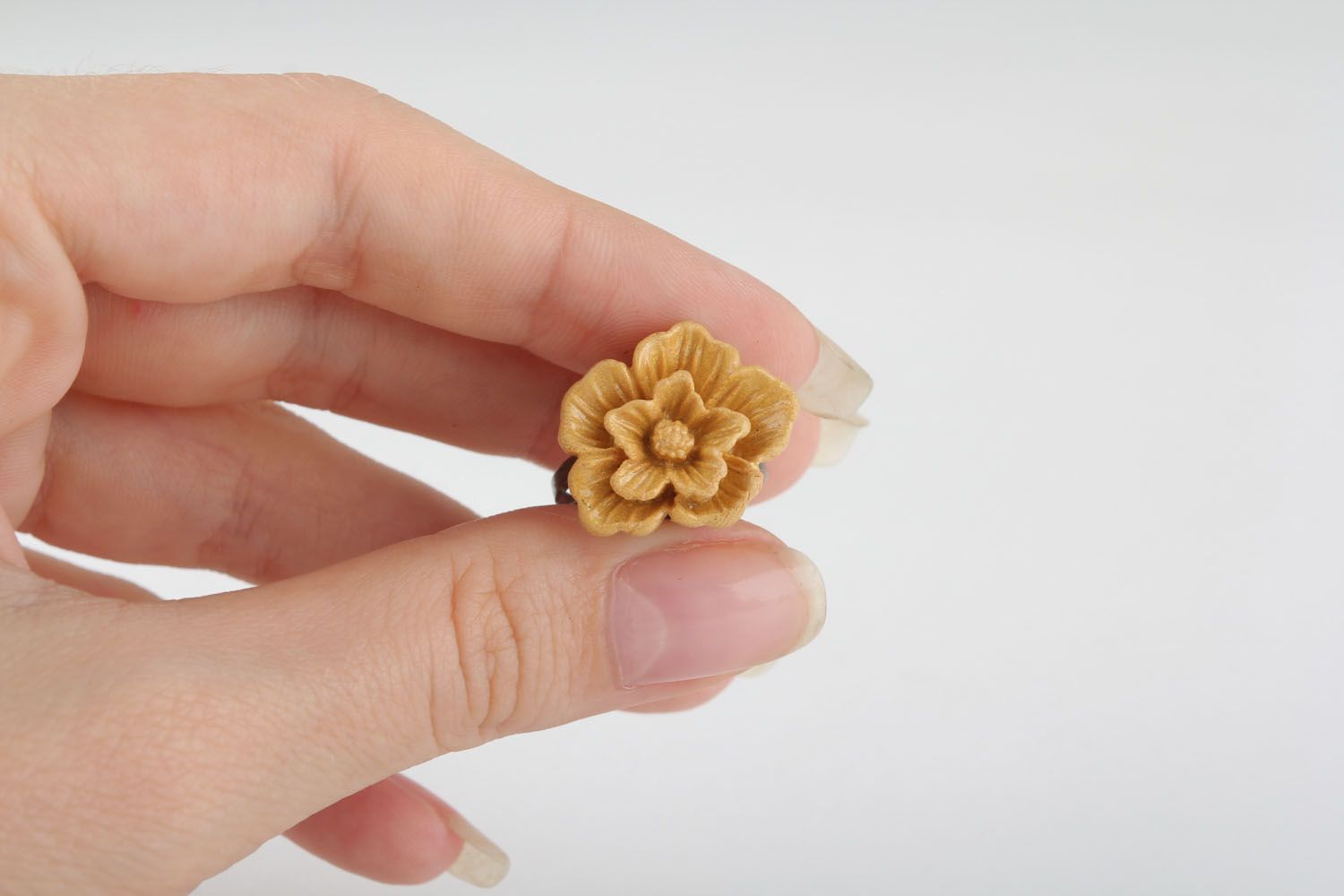 Polymer clay ring Flower photo 4