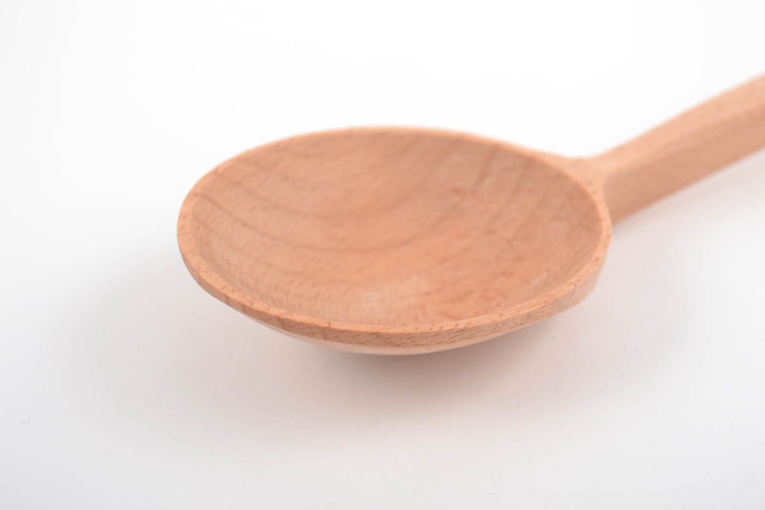 Handmade eco friendly polished boiled beech wood tea spoon with long handle photo 3