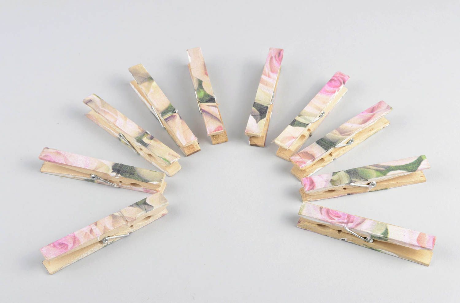 Pinces à linge Décoration maison fait main en bambou Accessoire menage 10 pièces photo 2