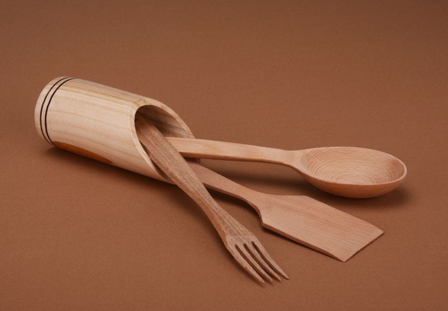Juego de madera de utensilios de cocina foto 5