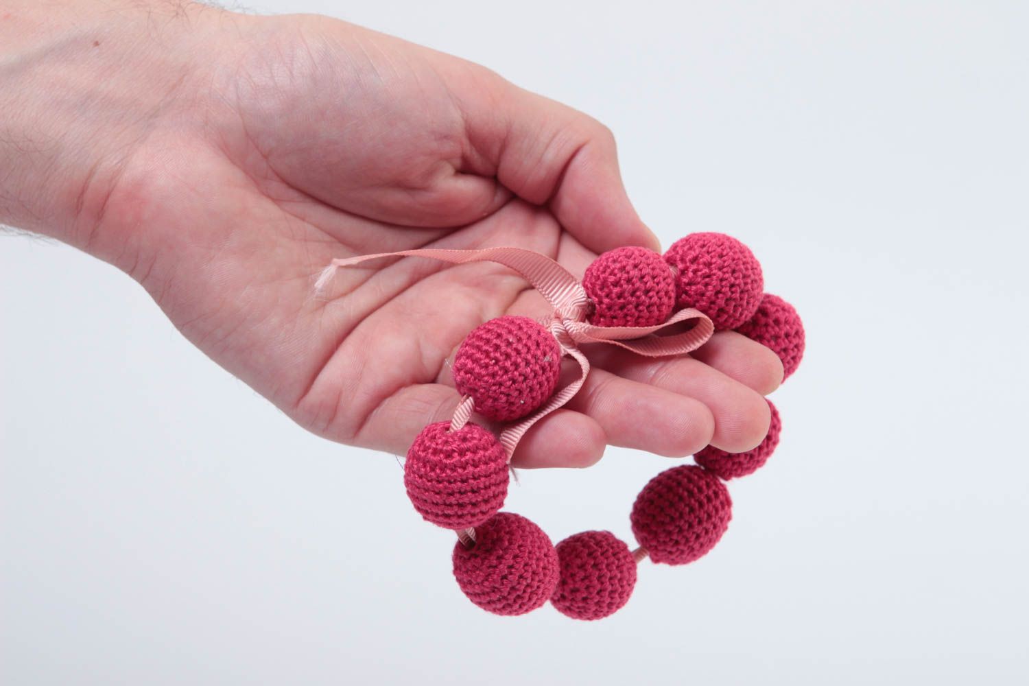 Handmade toys for newborn unusual crocheted bracelet nursing accessory photo 5