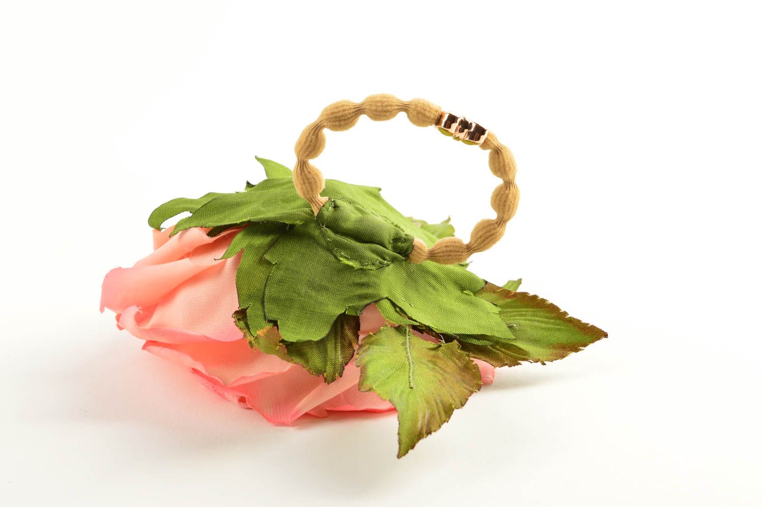 Blumen Haargummi handgefertigt Damen Modeschmuck Frauen Geschenk in Rosa Grün foto 3