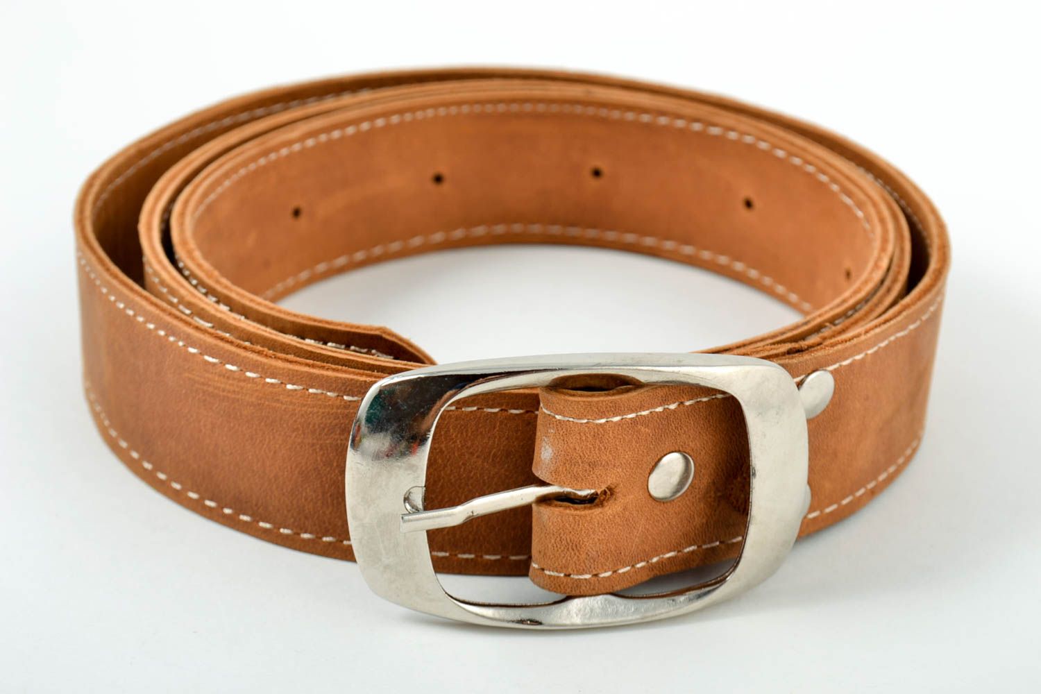 Cinturón de cuero hecho a mano original ropa masculina estilos accesorio de moda foto 2