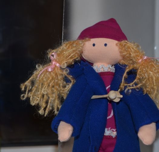 Handmade designer soft doll with long hair for girl Skier photo 5