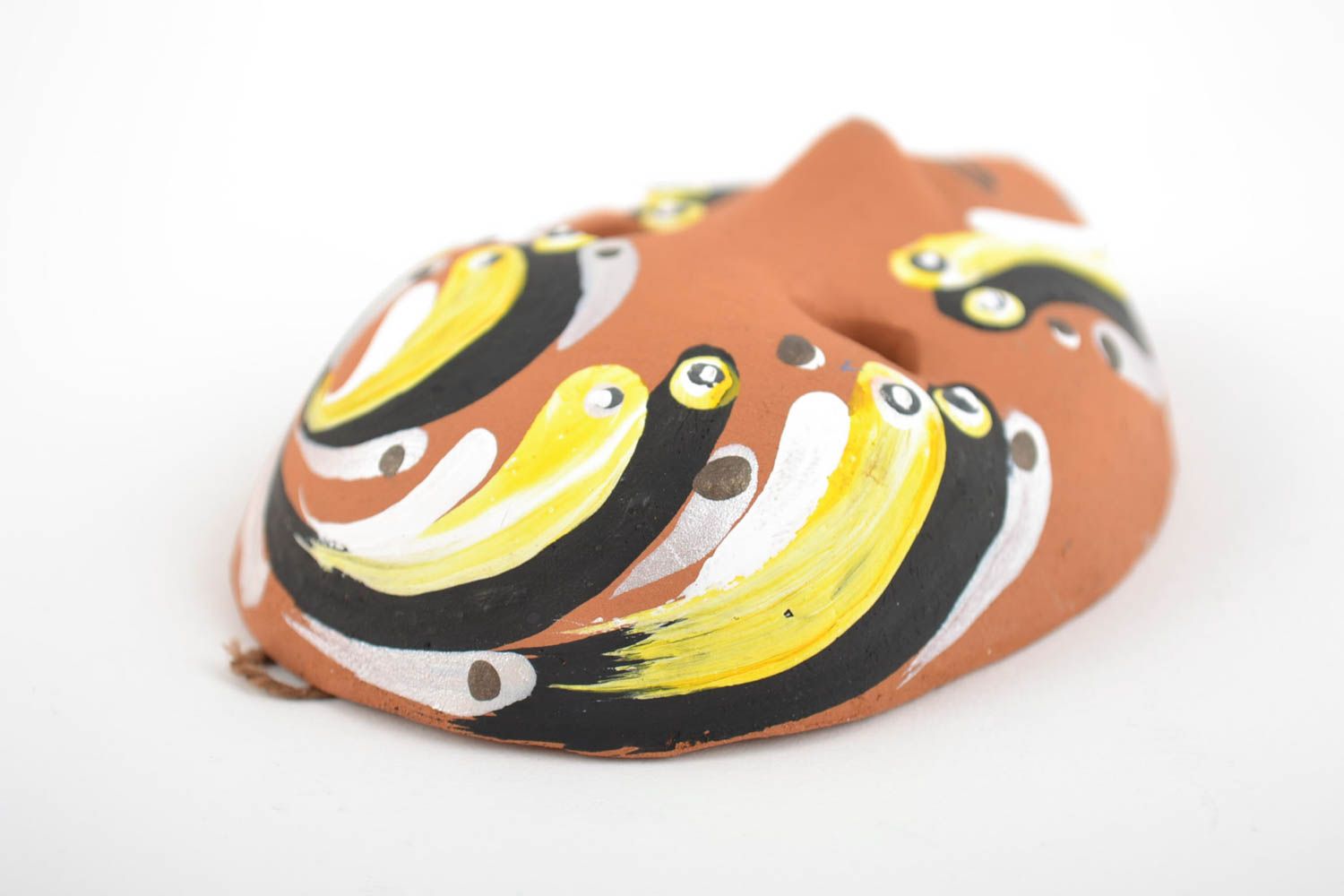 Maschera decorativa in ceramica fatta a mano souvenir da parete originale  foto 4