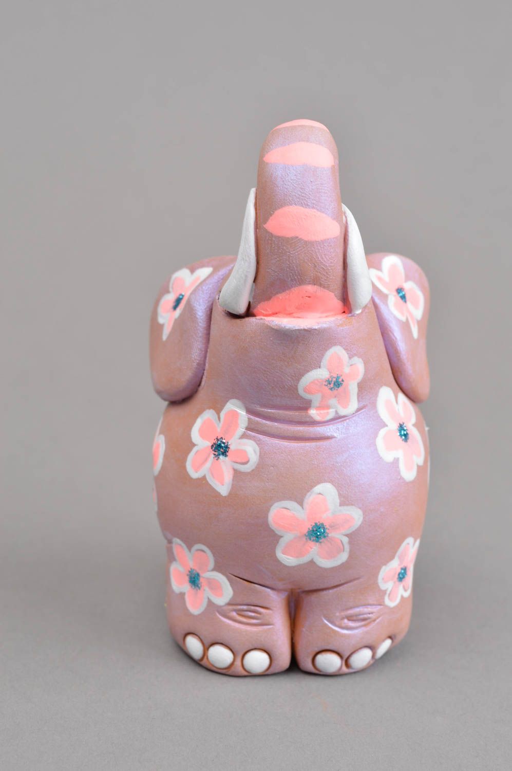 Свистулька из глины ручной работы глиняная игрушка слон керамическая свистулька фото 2