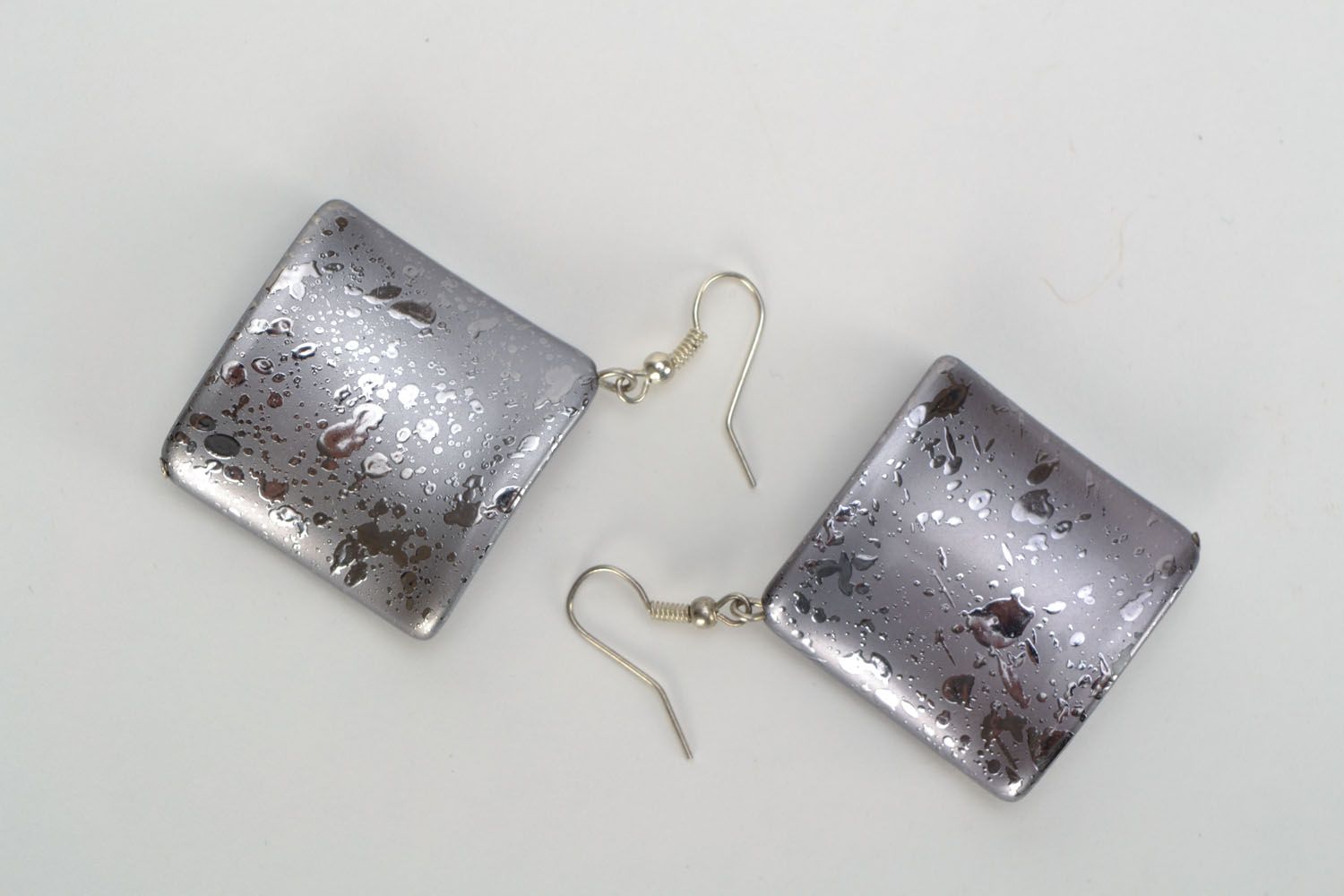 Earrings with square charms photo 3