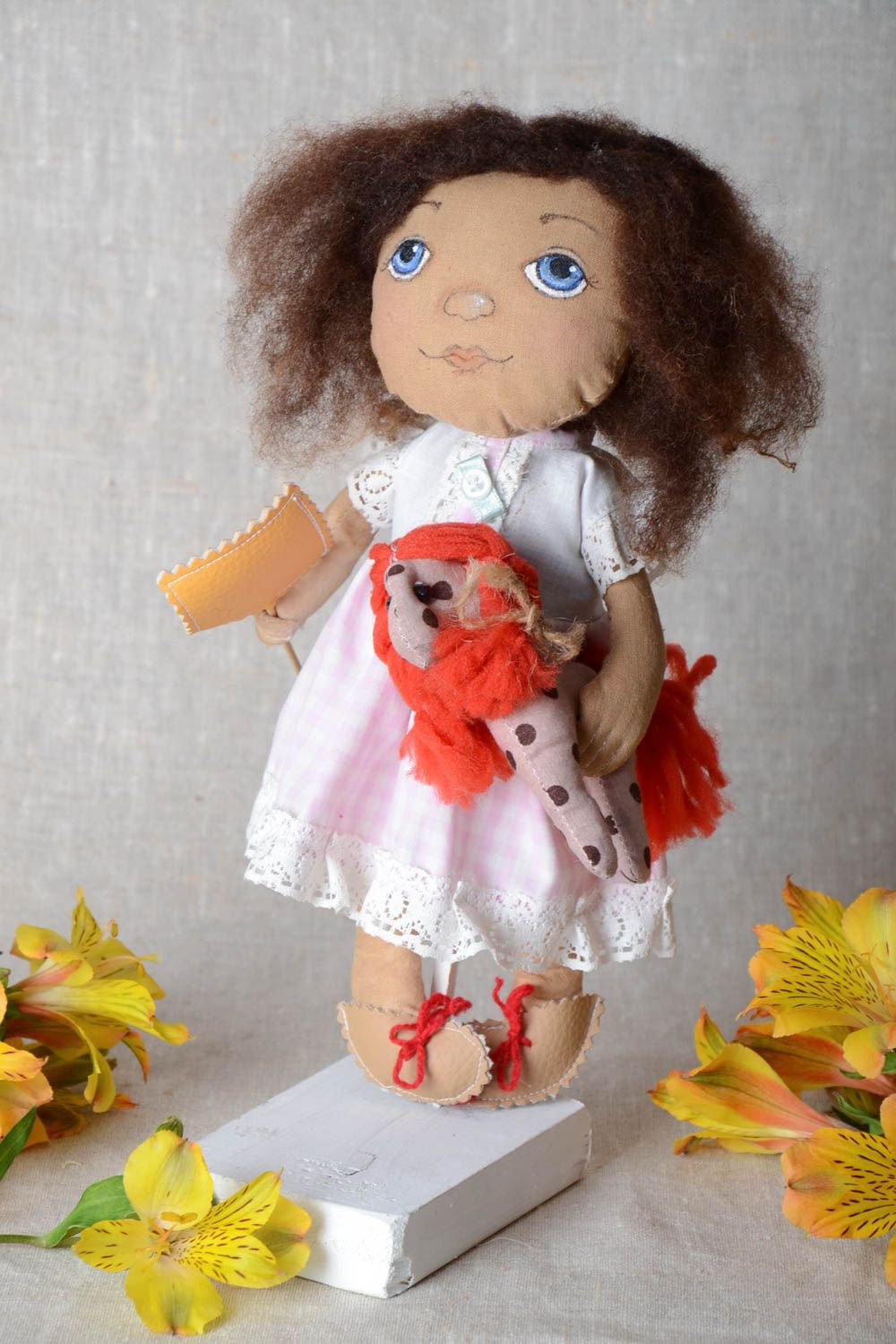 Beautiful homemade decorative flavored soft doll with holder coffee aroma photo 1