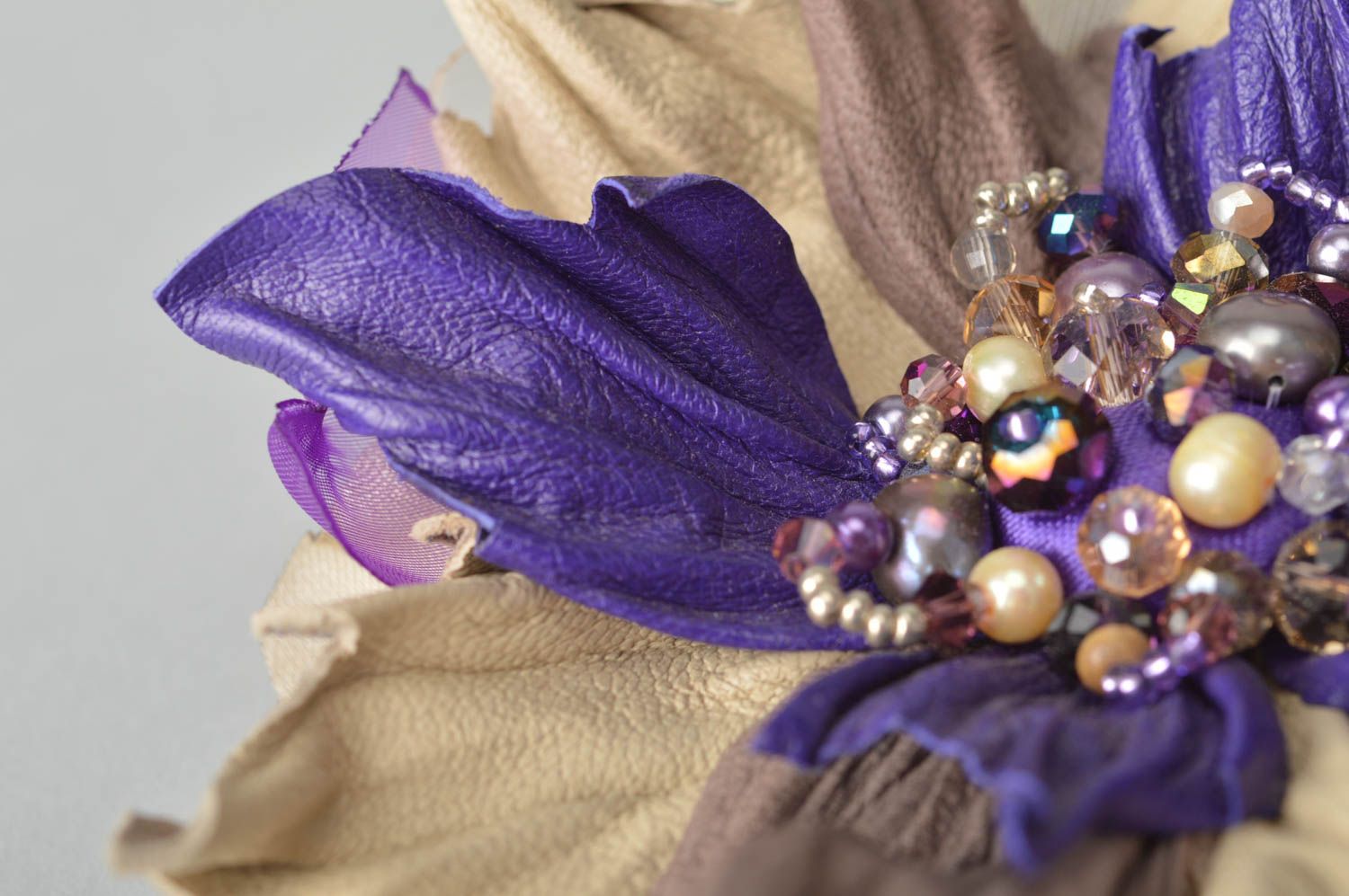 Unusual handmade brooch jewelry designer barrette hair clip fashion accessories photo 4