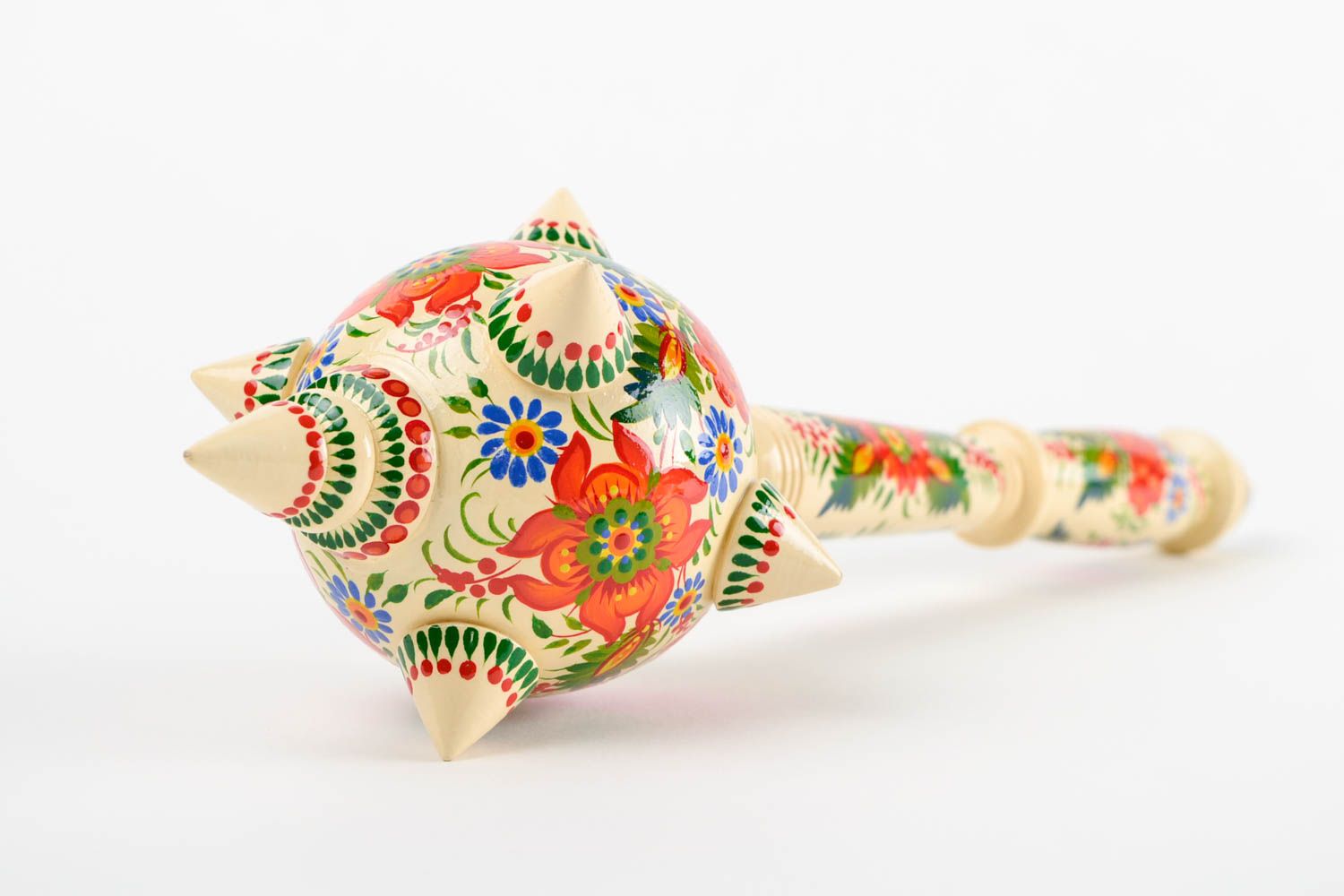 Handmade souvenir weapon stylish ethnic present wooden mace for decorative use photo 3