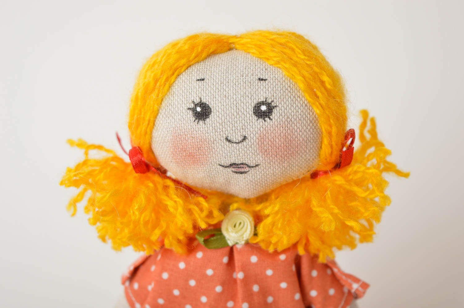 Кукла ручной работы авторская кукла из льна тряпичная кукла Девочка в платье фото 5