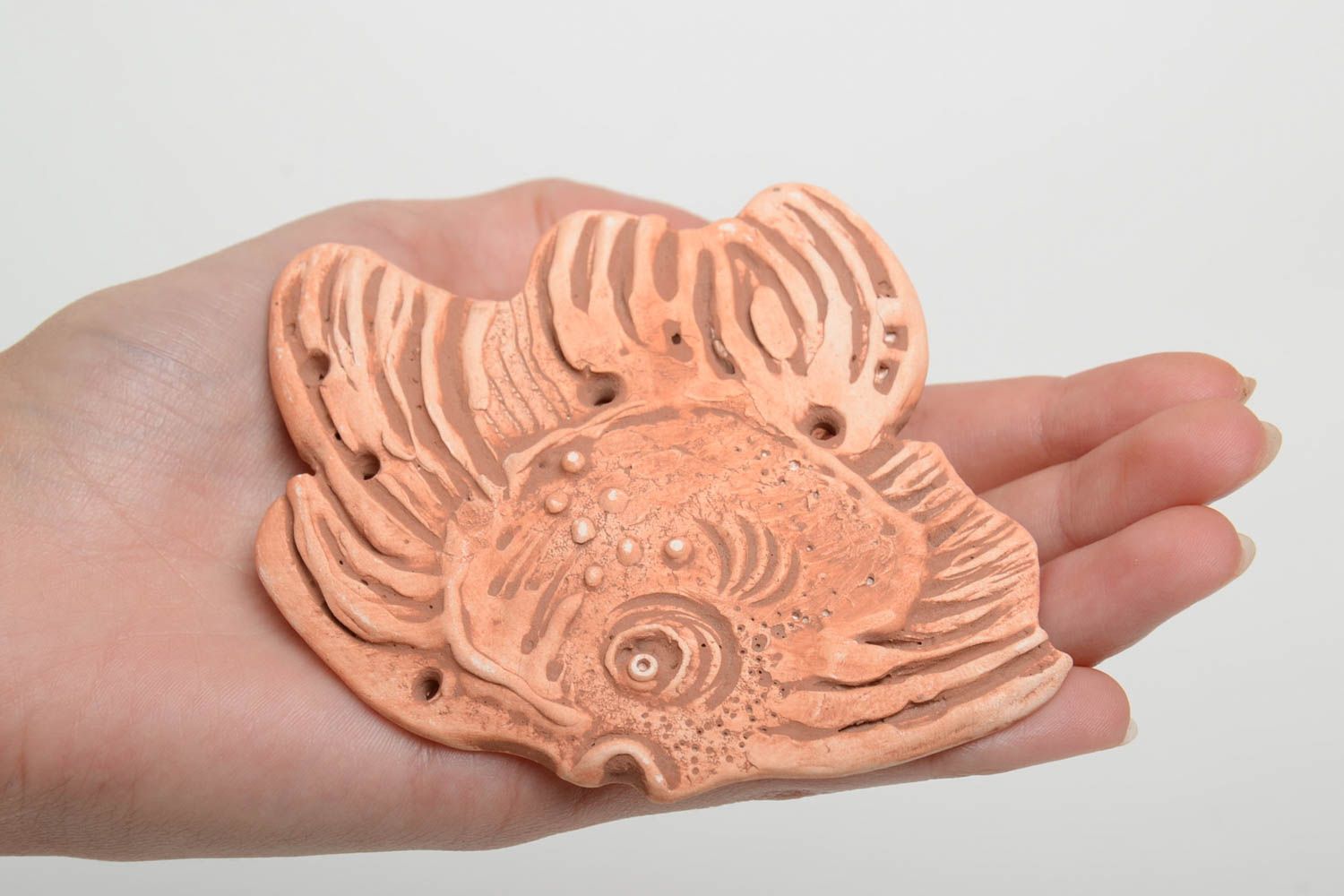 Handmade designer DIY neck pendant clay blank for jewelry making Fish photo 5