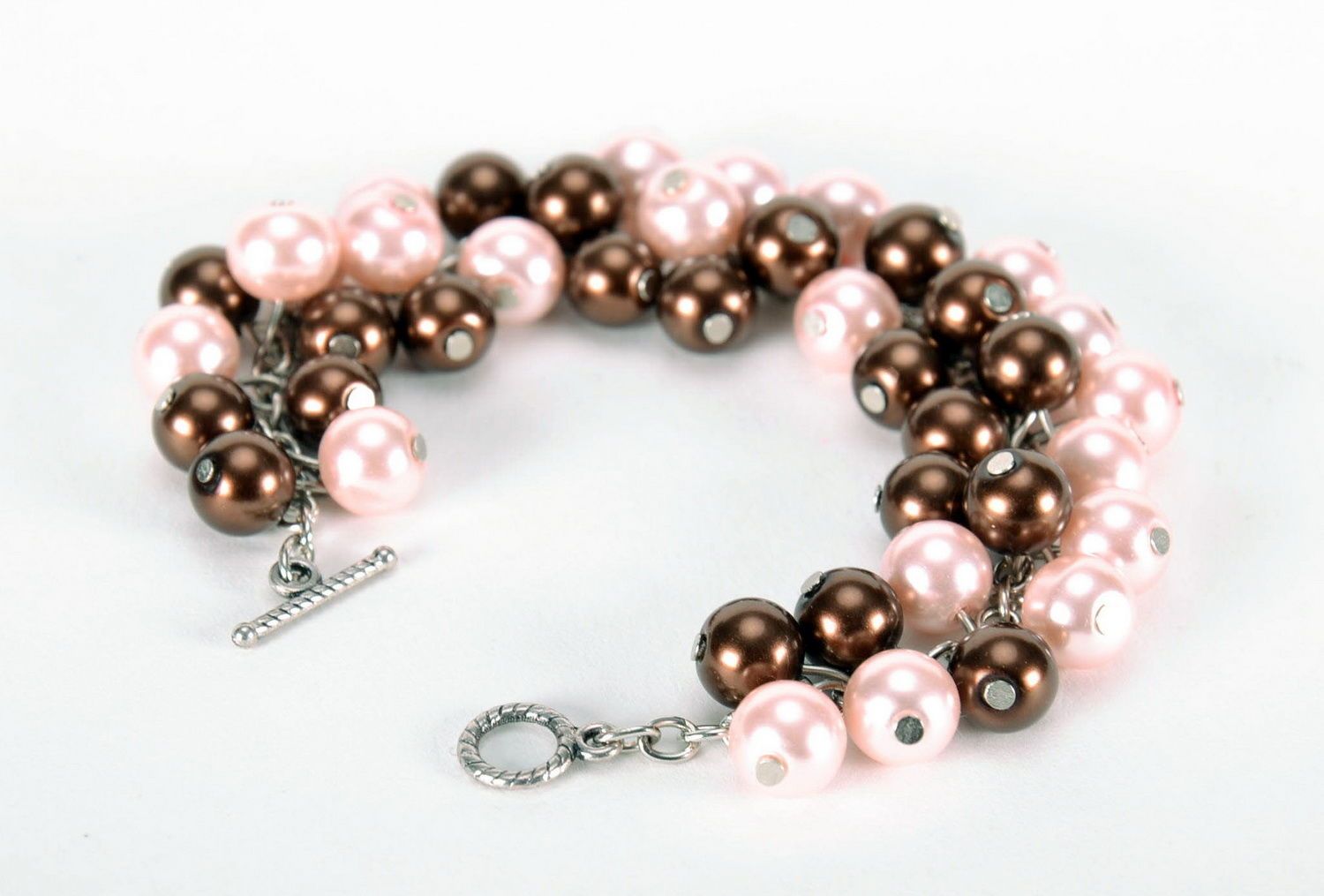 Bracelet fait main de perles céramiques de différentes couleurs  photo 4