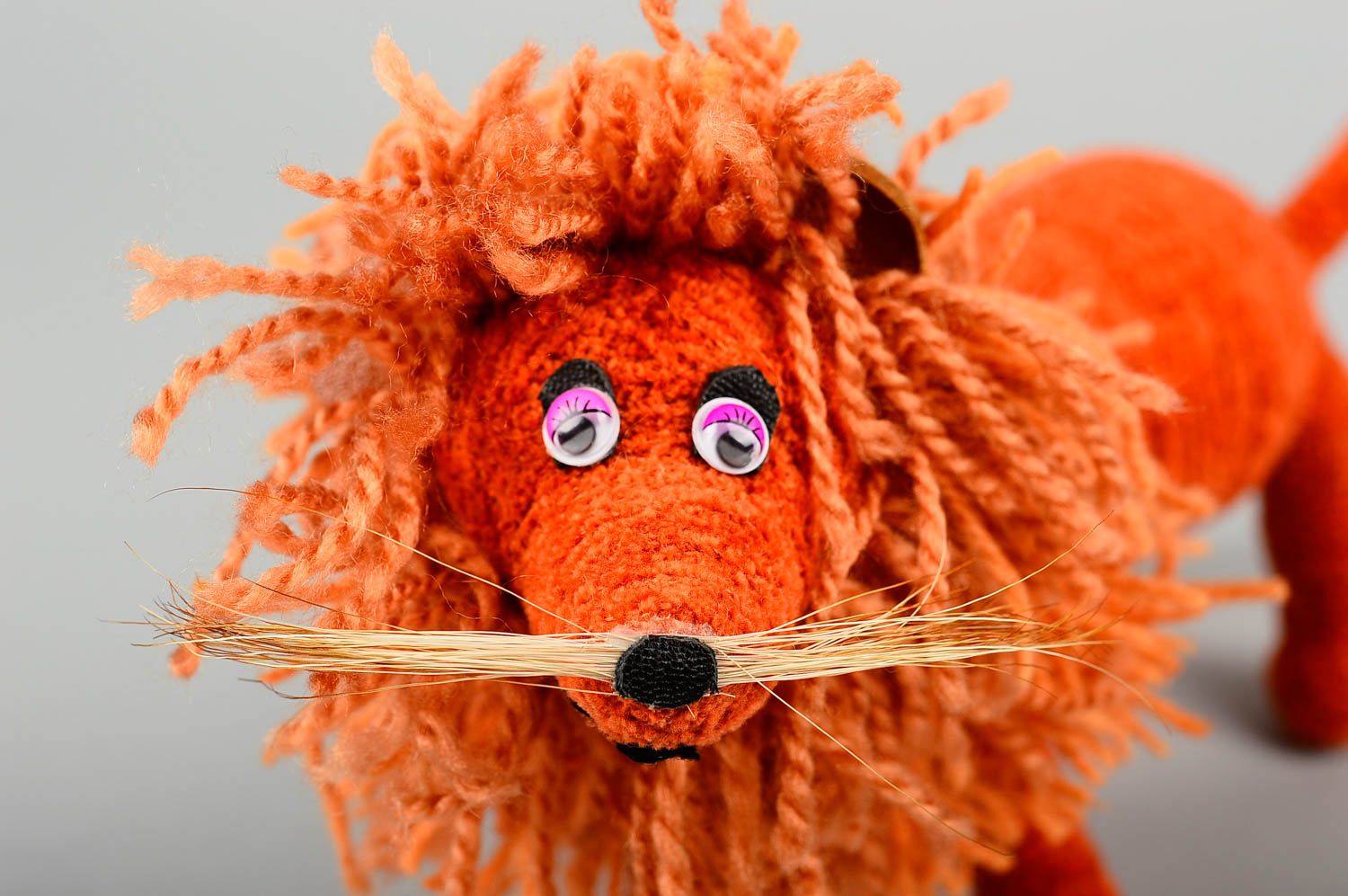 Jouet lion orange fait main Figurine animal Décoration maison intéressante photo 5