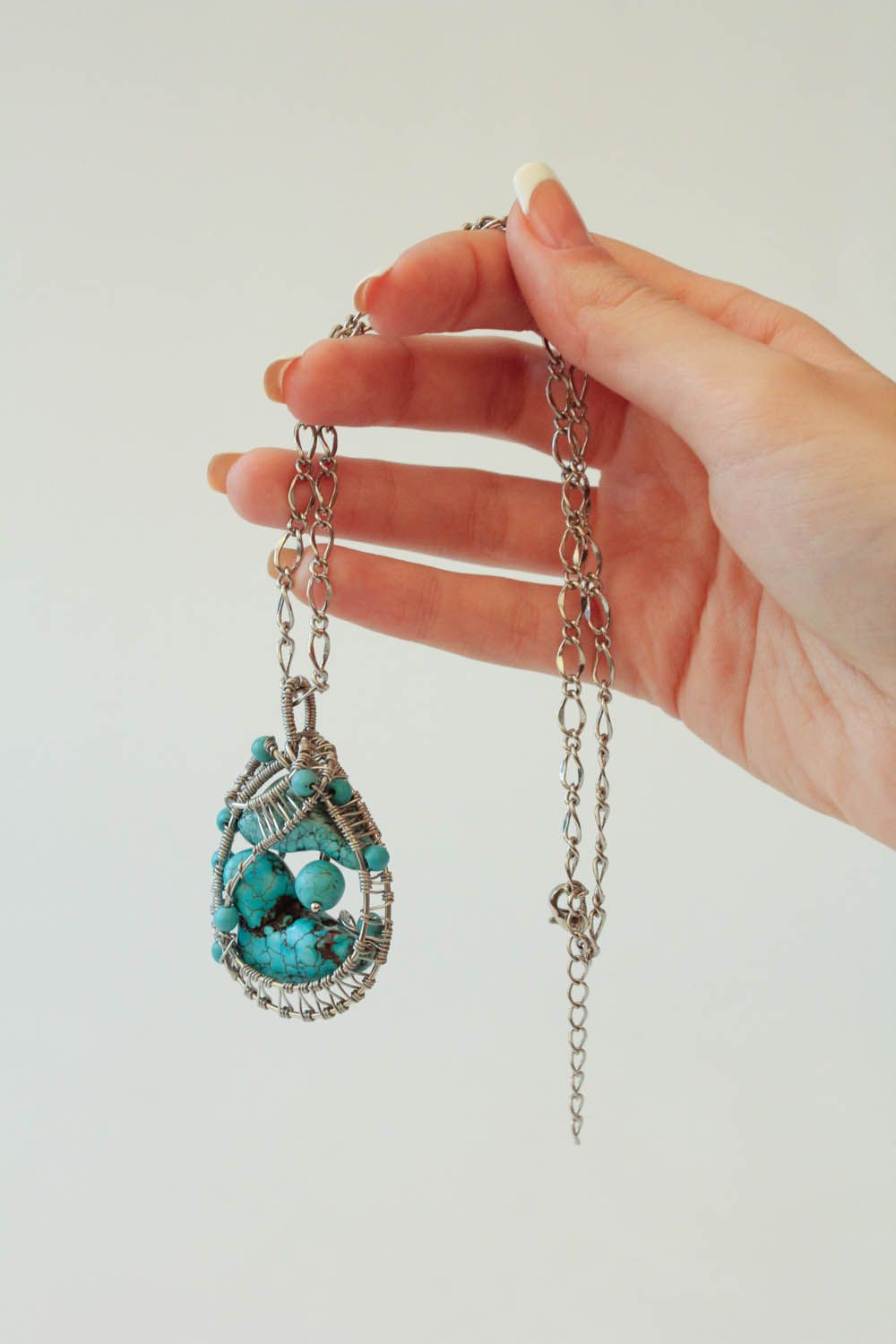 Wire Pendant with Turquoise photo 4