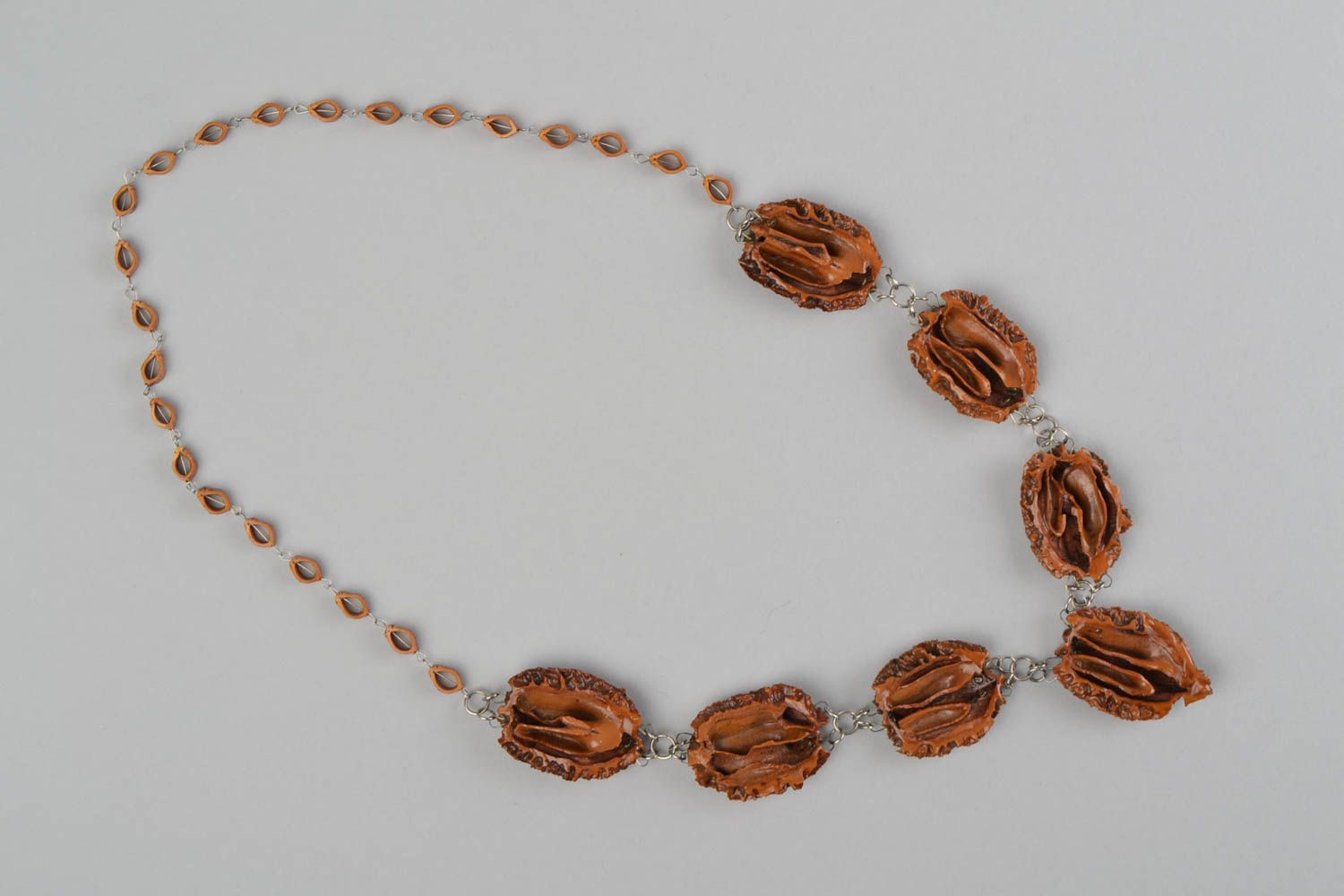 Beautiful handmade designer necklace walnut jewelry fashion accessories for her photo 2