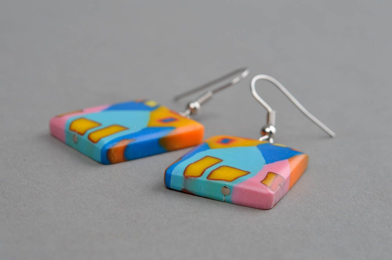 Polymer clay handmade earrings stylish accessory for girls plastic jewelry photo 3