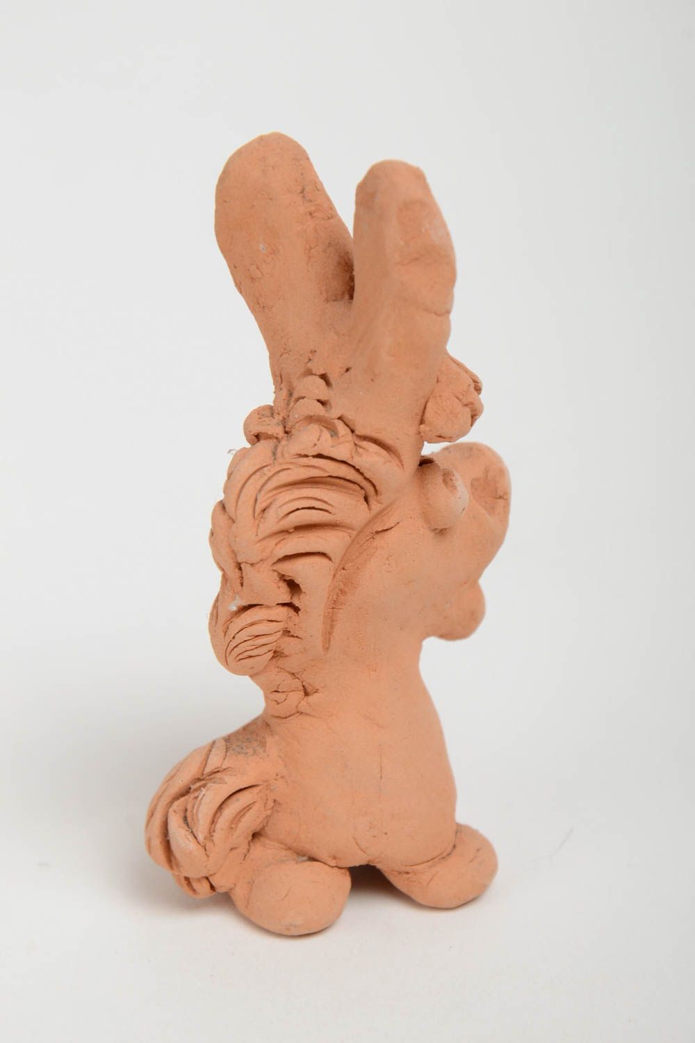 Смешная керамическая статуэтка ослика маленькая сувенирная фигурка ручной работы фото 3