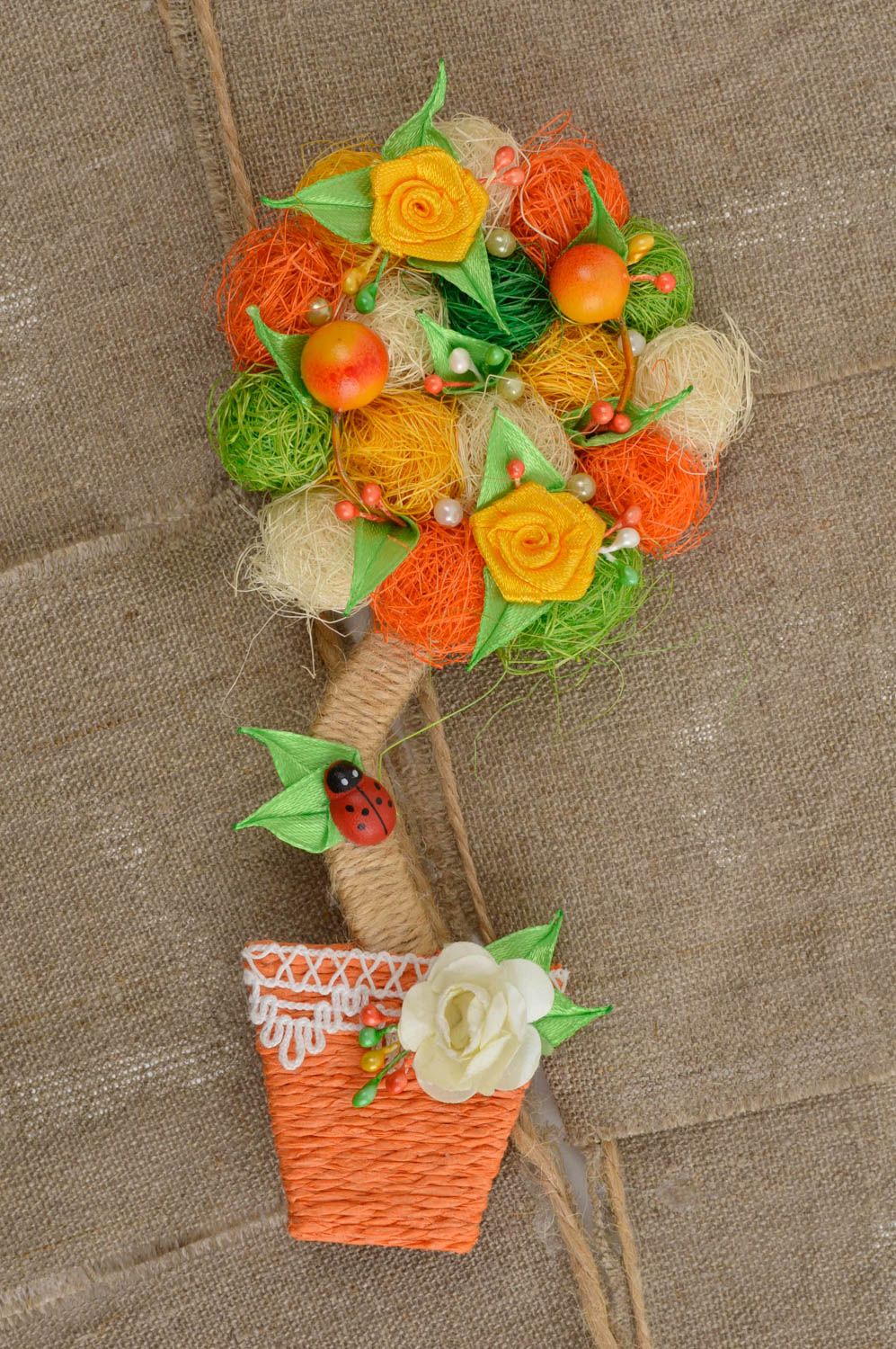 Magnet frigo fait main Aimant frigo arbre avec fleurs Décoration cuisine photo 1