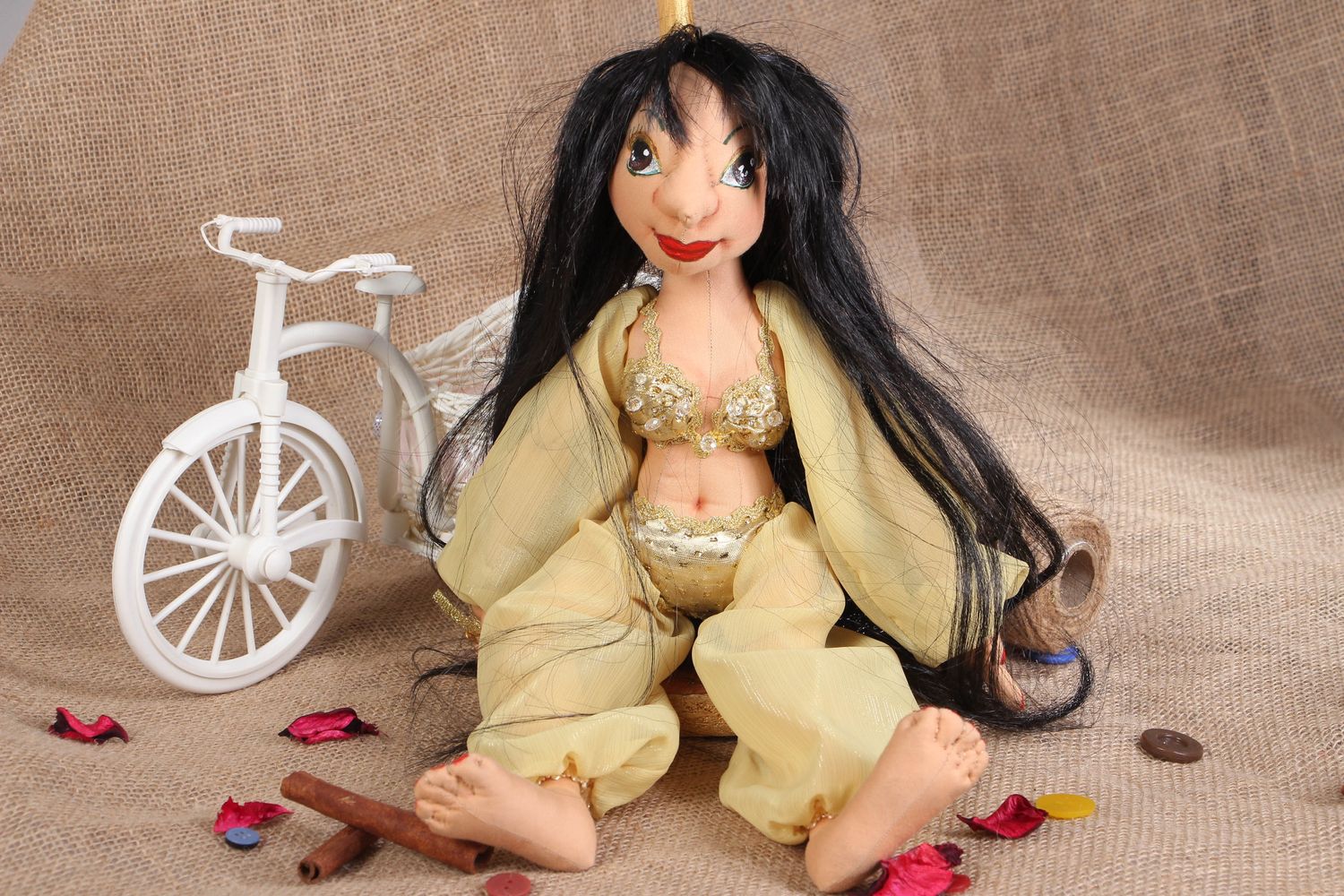 Авторская кукла коллекционная Восточная танцовщица фото 5