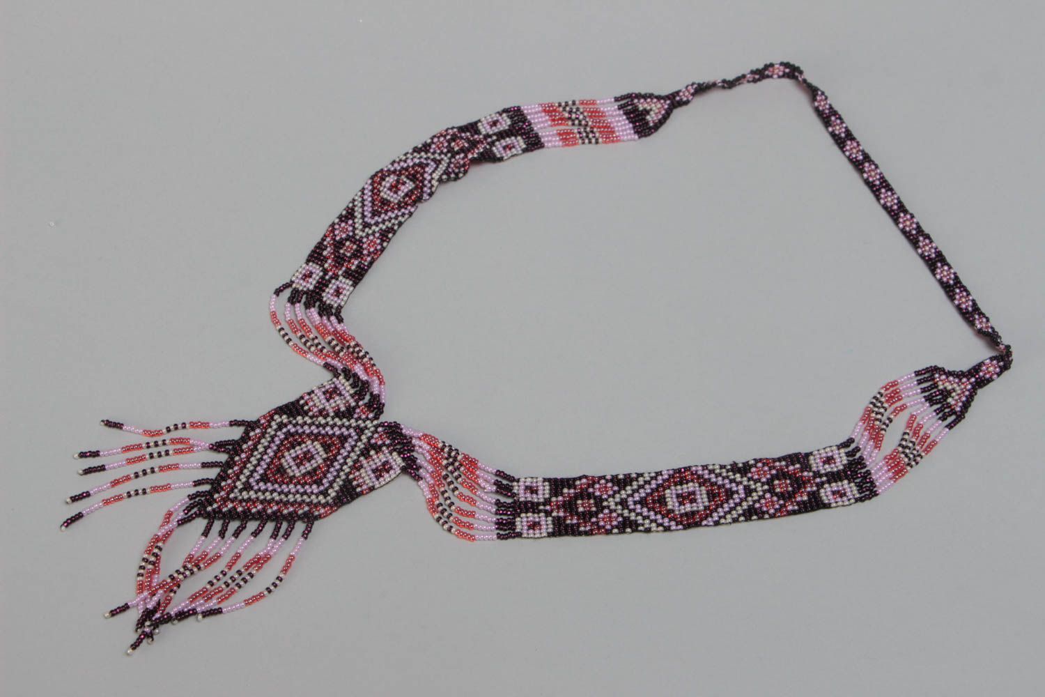 Collar de abalorios artesanal original estiloso bonito guerdán de autor  foto 2