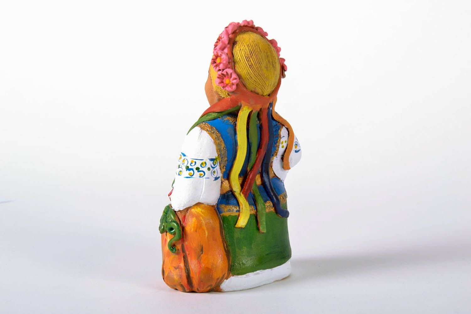 Estatueta decorativa artesanal de argila decoração do interior figuras de cerâmica Ucraniana foto 3
