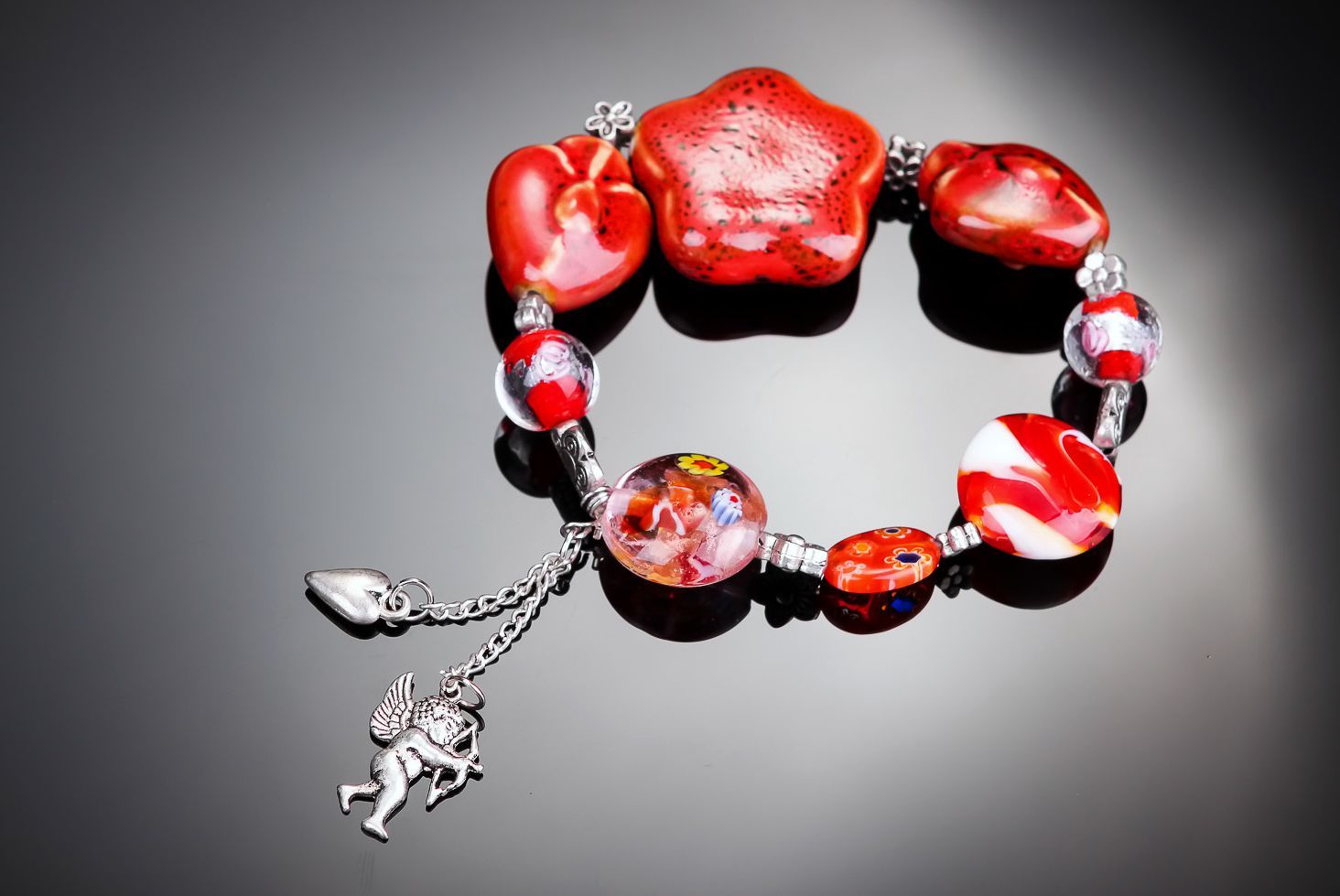 Bracelet made of Venetian and Indian glass photo 3