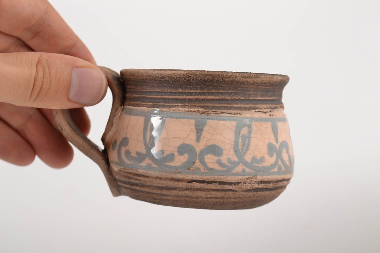 Кофейная чашка ручной работы керамическая кружка красивая подарочная посуда фото 4