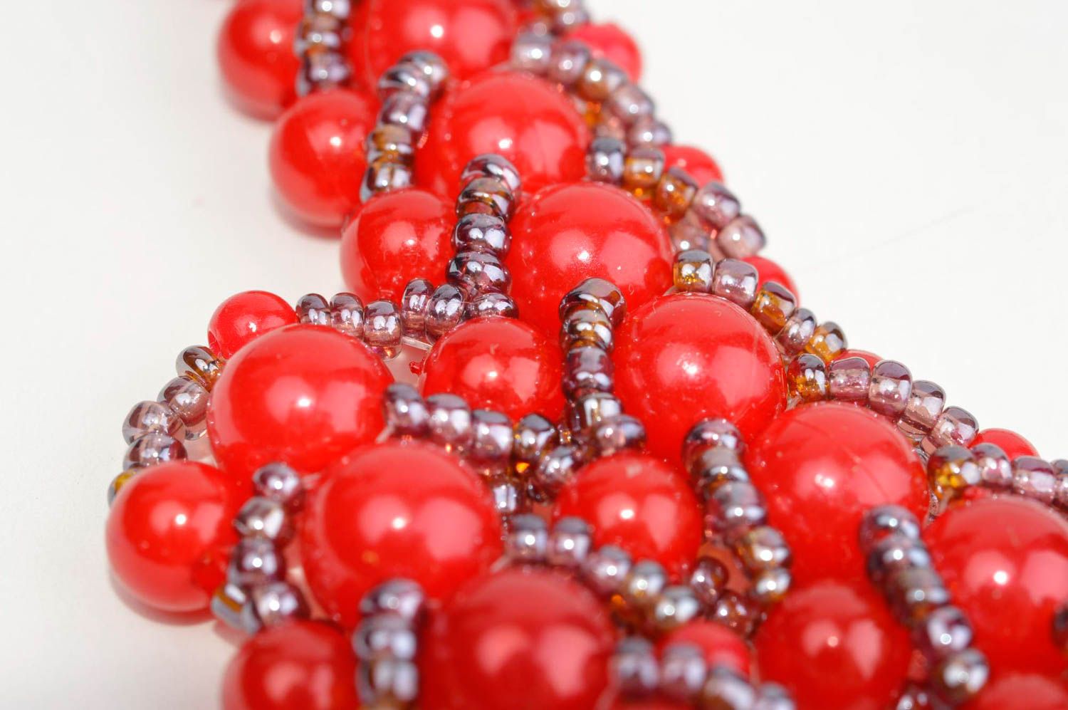Collar hecho a mano de abalorios regalo personalizado collar de moda rojo foto 5