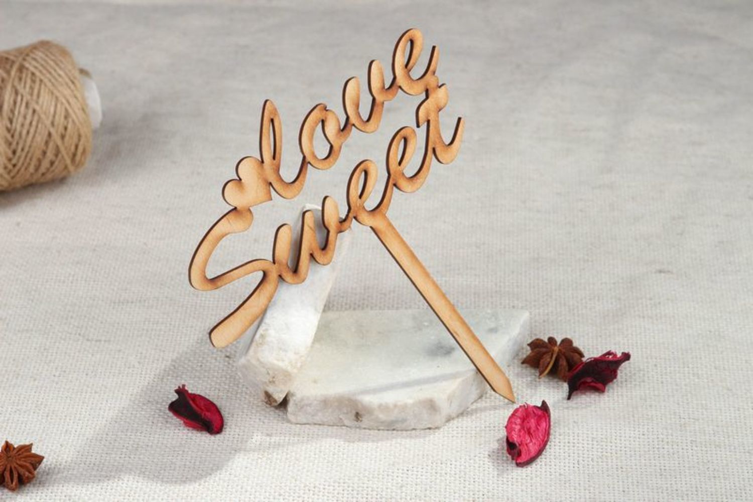 Wooden chipboard with lettering Love Sweet photo 4