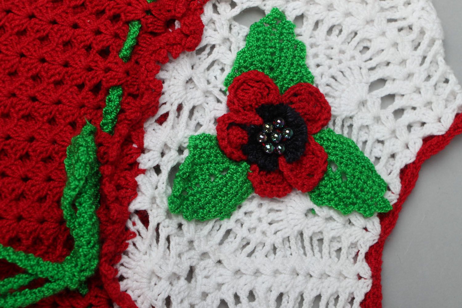 Red crochet dress photo 2