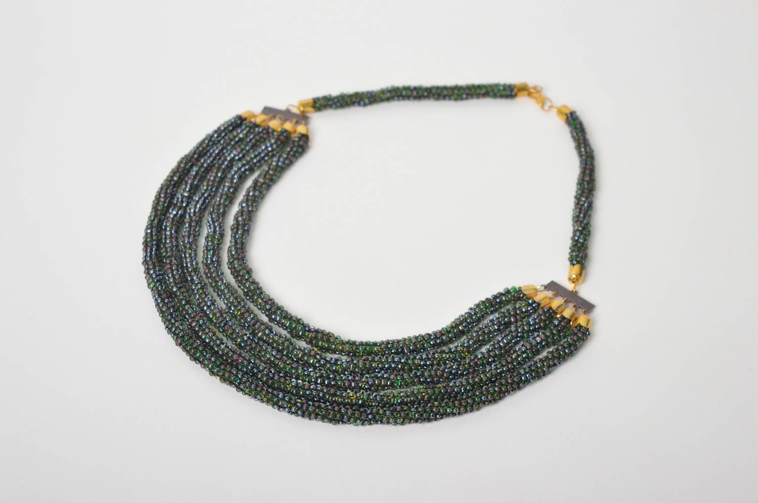 Handmade Halskette aus Glasperlen Designer Schmuck Frauen Accessoire schön foto 2