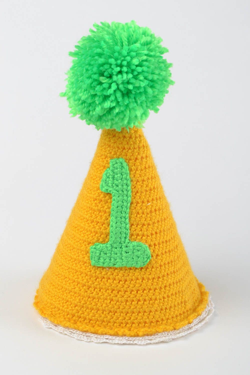 Baby Kappe handgefertigt Geschenk für Baby Designer Accessoire in Gelb foto 3