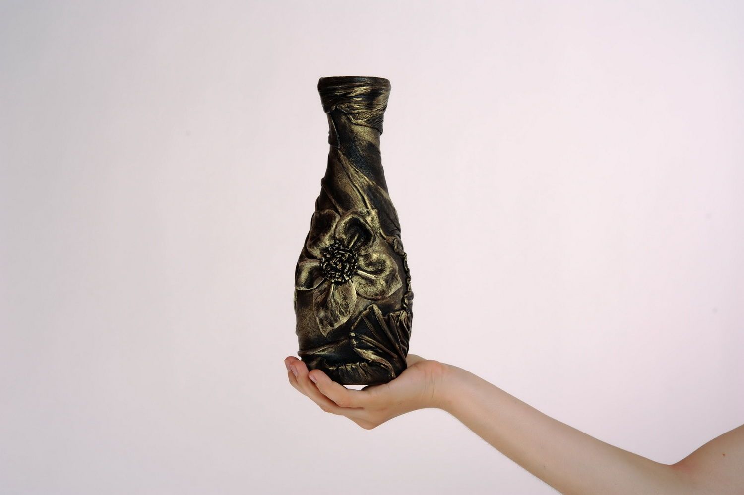 Vase aus Leder Rose foto 5