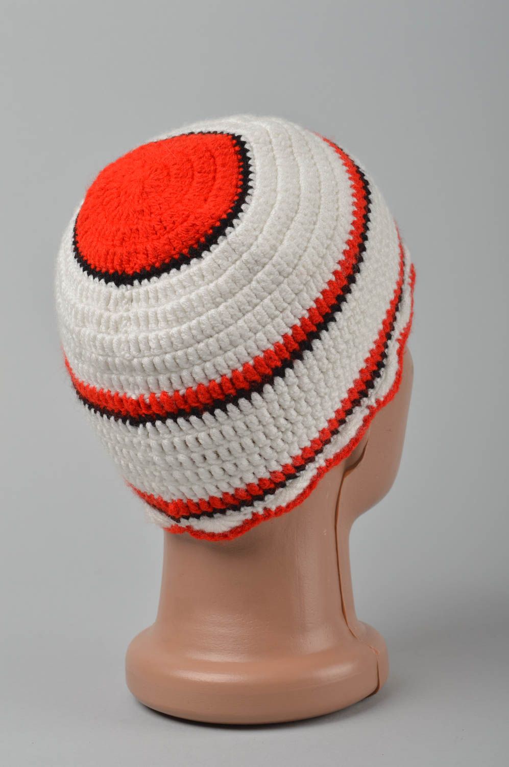 Handmade hat crocheted hat for children openwork hat for baby present for kids photo 5