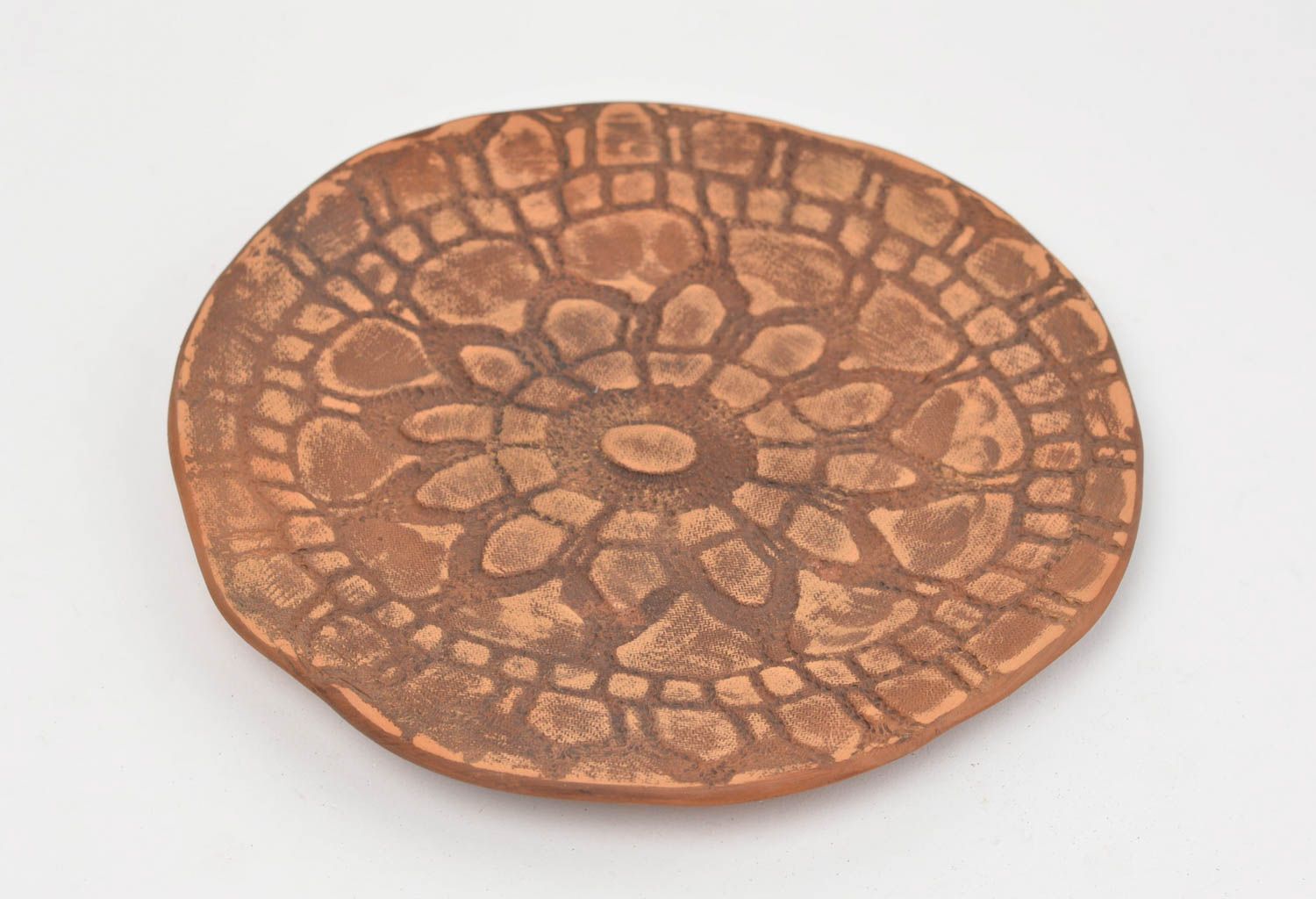 Plato de cerámica artesanal vajilla de barro con ornamentos regalo original foto 2