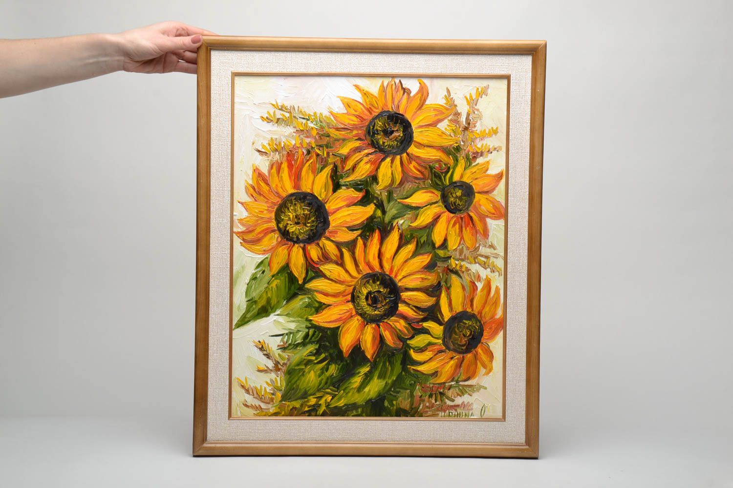 Oil painting Sunflowers photo 5