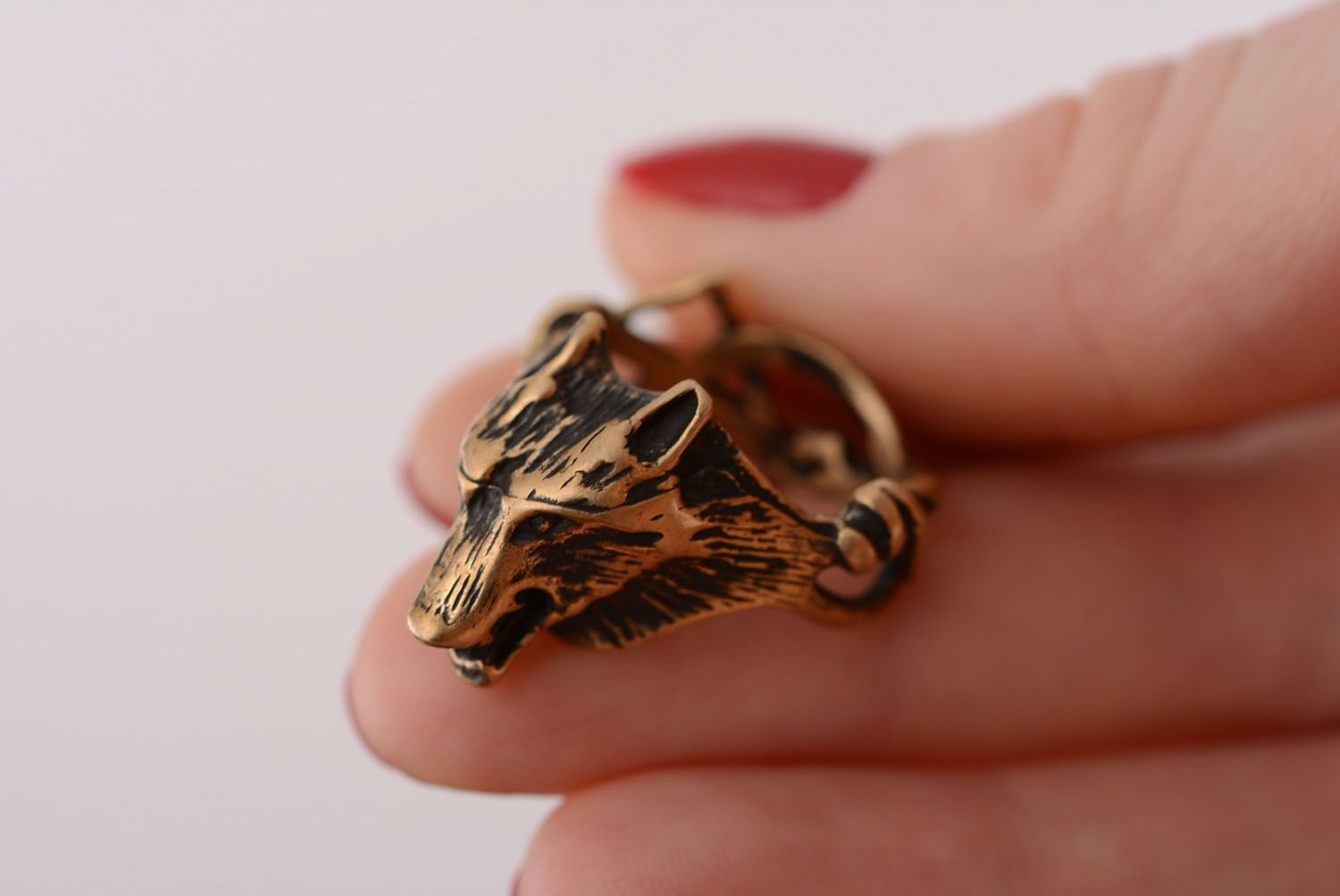 Ring aus Bronze Wolf foto 4