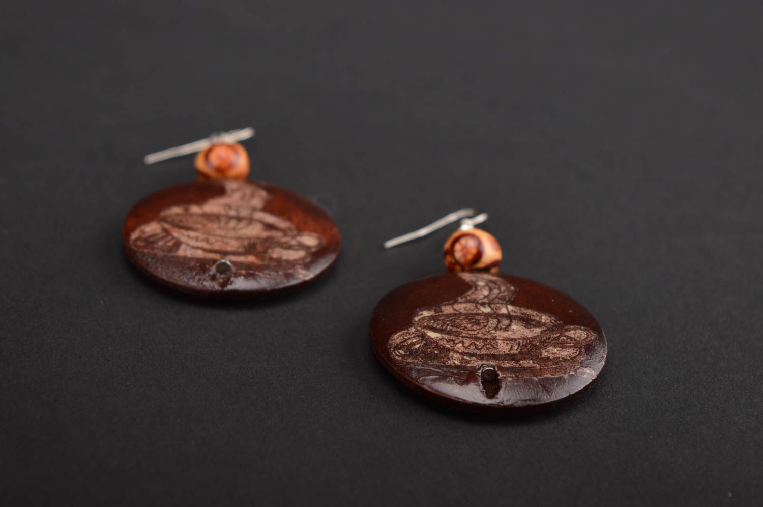 Handmade wooden earrings wood craft ideas beautiful jewellery small gifts photo 2