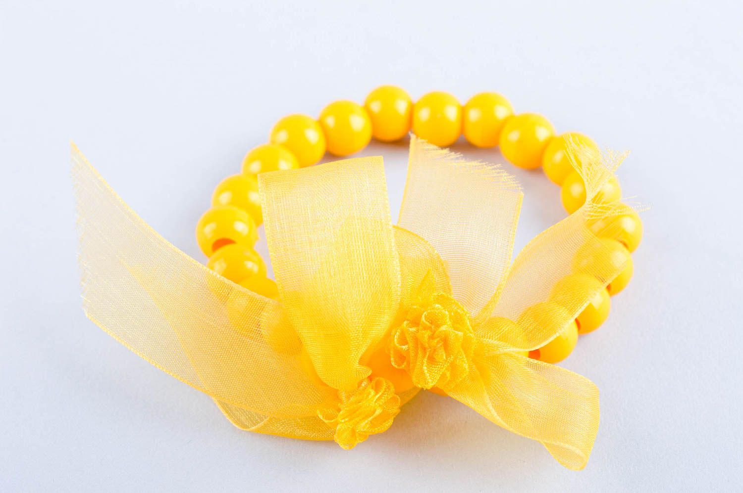 Handmade Damen Armband Ethno Schmuck Designer Accessoire zart gelb einzigartig foto 2