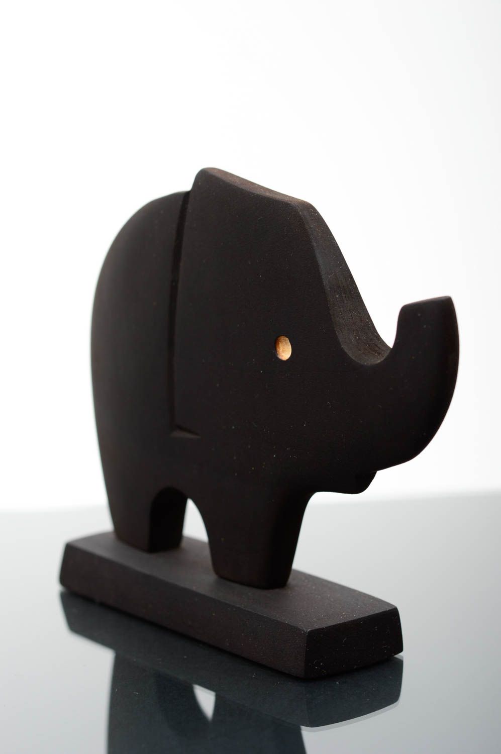 Figurine éléphant faite main Statuette en bois minimaliste Déco maison photo 2