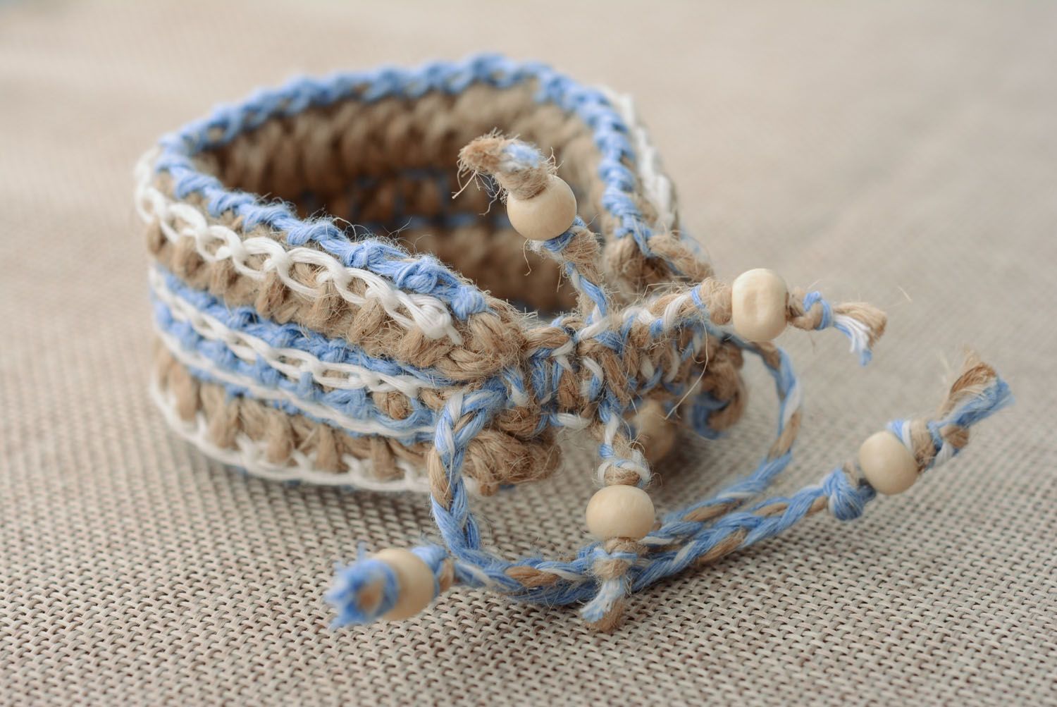 Wide braided bracelet photo 2