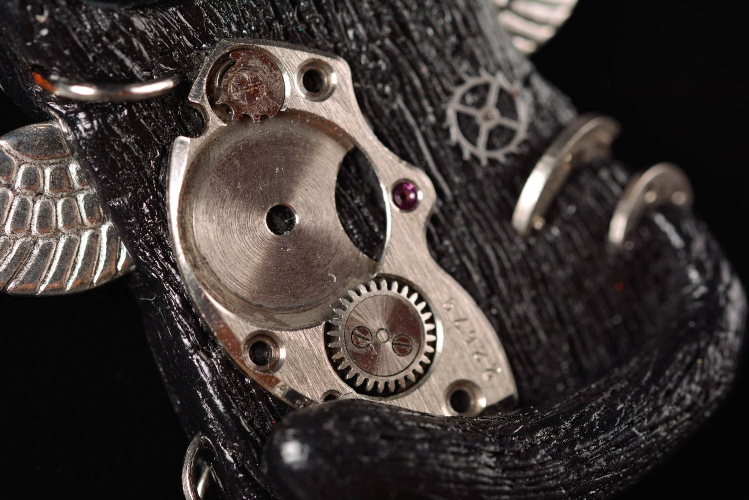 Pendentif en métal Bijoux fait main en pâte polymère Accessoire femme steampunk photo 3
