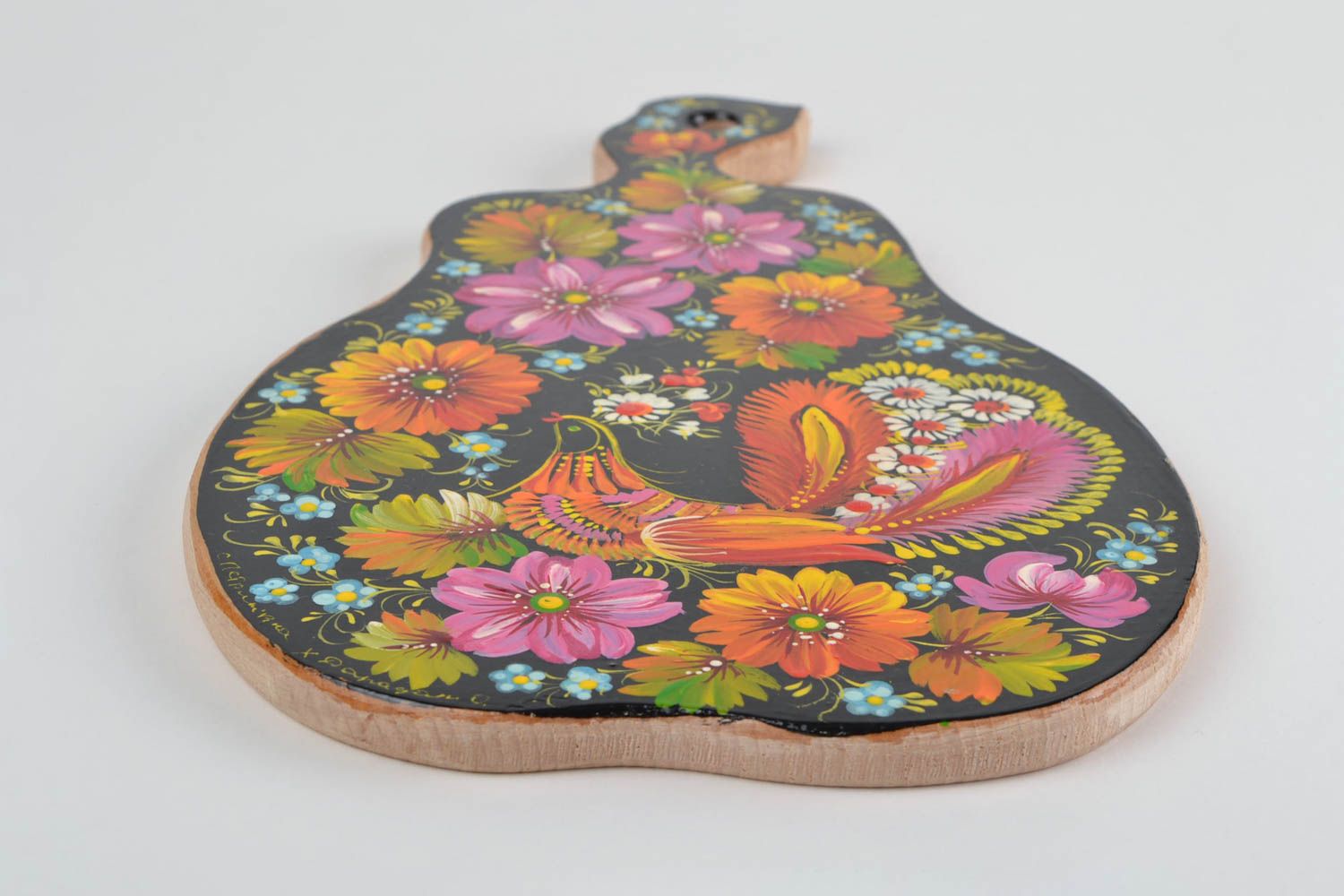 Handmade cutting board stylish wooden accessories painted cute home decor photo 3