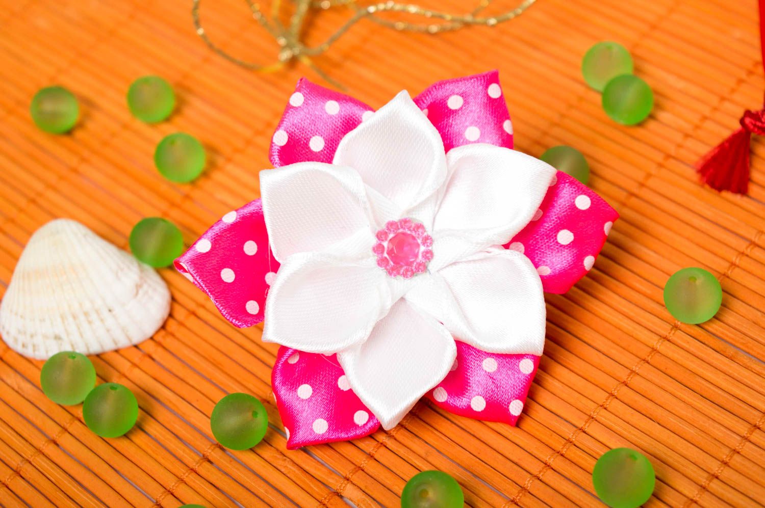 Handmade rosa Blumen Haargummi Mädchen Haarschmuck Accessoire für Haare  foto 1