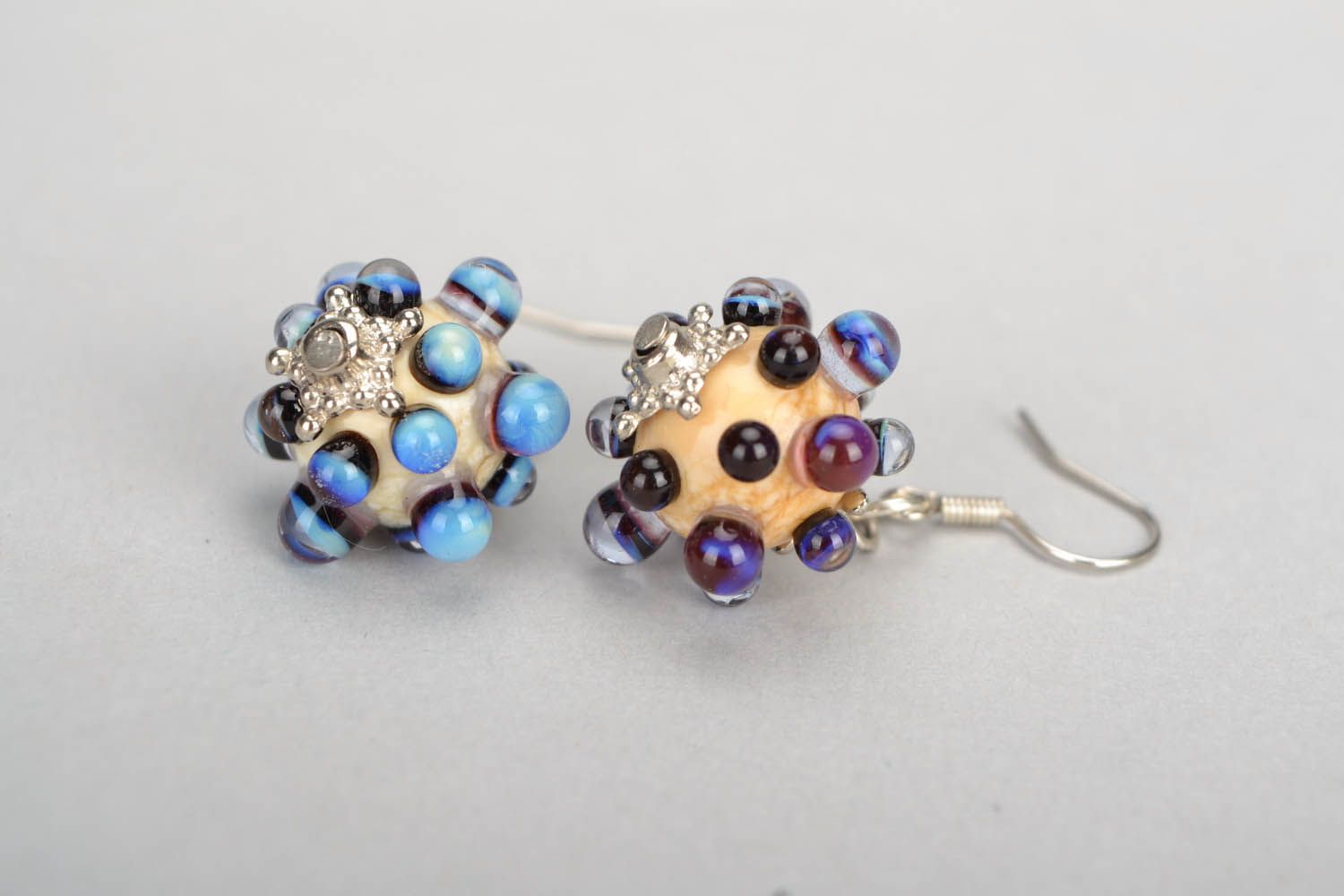 Earrings made using lampwork technique photo 5