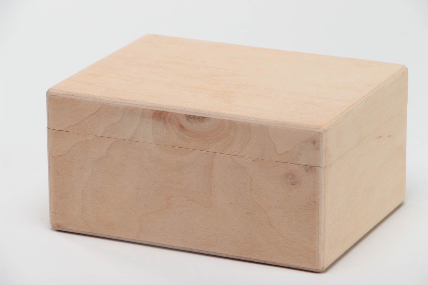 Handmade plywood craft blank for decoupage or painting rectangular jewelry box photo 2